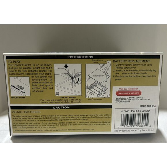 F4U-1 Ace legend - Desktop Flyer TAKARA model 1:100 , RARE Factory sealed - Picture 3 of 4